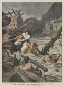 Dårligt vejr i det øvre Piemonte, broer og huse skylles væk af vandet og forårsager tab af menneskeliv af Achille Beltrame
