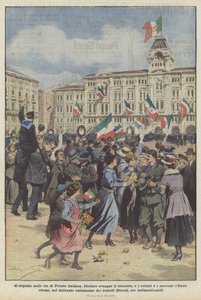 Optøjer i gaderne i italienske Trieste af Achille Beltrame