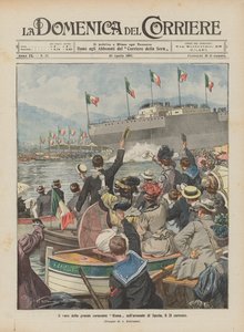 Søsætning af det store slagskib Roma i La Spezia-havnen den 21.