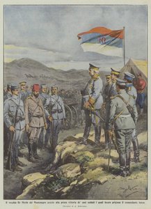 Den gamle kong Nicholas af Montenegro er vidne til sine soldaters første sejr, hvilket de gjorde? af Achille Beltrame