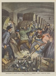 Franske vinbønder går amok, tusindvis af hektoliter champagne spredes og ødelægges som hævn af Achille Beltrame