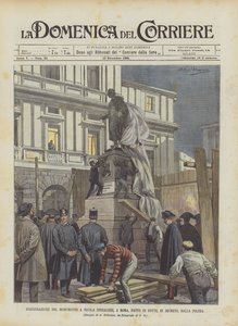 Indvielse af monumentet til Nicola Spedalieri, i Rom, lavet om natten, i hemmelighed, af politiet