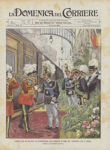 Ankomst af kong Edward VII af England til Roms station om eftermiddagen den 27. april
