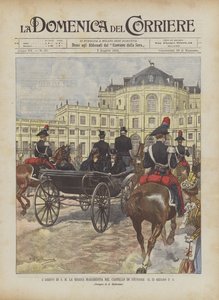 Ankomsten af ​​HM Dronning Margherita til Stupinigi Slot den 25. juni USA