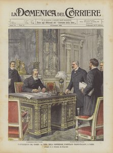 Dagens begivenhed, underskrivelsen af ​​den fransk-italienske voldgiftskonvention, i Paris