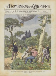 Eventyret om en militærballon holdt med magt i haven til en villa nær Rom