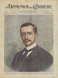 Dagens helt, Guglielmo Marconi, opfinder af trådløs telegrafi etablerede hoveder over havet