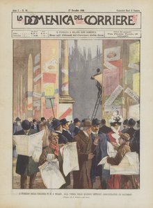 Galleriindgangen i Milano, på aftenen for de generelle administrative valg (10. december)