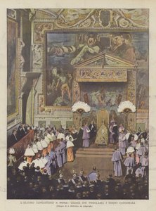 Det sidste konsistorium I Rom udråber Leo XIII de nye kardinaler af Achille Beltrame