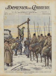 Den russisk-japanske krig, japanere overrasket af russere, mens de forsøger at ødelægge jernbanen?