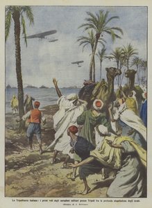 Den italienske Tripolitanien, de første flyvninger af militære fly nær Tripoli mellem den dybe ? af Achille Beltrame