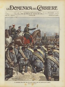 Zarens velsignelse af de nye russiske tropper, der drog i krig