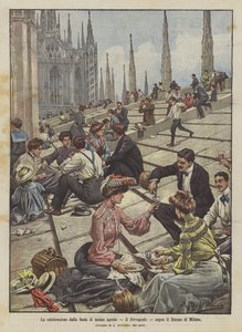 Fejringen af ​​festen i midten af ​​august, Ferragosto, over Milanos katedral