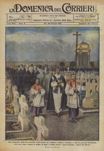 Ceremonien med velsignelse af gravene på den italienske militærkirkegård i Amras?