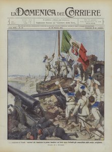 Erobring af Tripoli, sømænd hejser det første flag på det tyrkiske fort Sultanie gia ?