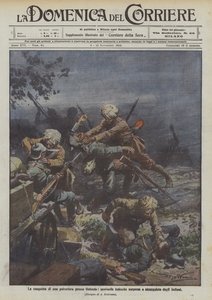 Erobringen af ​​en polyeriera nær Osfenda, tyske vagtposter overraskede og kvalt af indianerne af Achille Beltrame