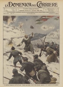 Den herlige generobring af Pal Piccolo, angrebet fra de alpine tropper, mens de dukker op i slaget? af Achille Beltrame
