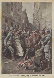 Det nye tyske barbari, massedeportationerne af befolkningen i det invaderede Frankrig af Achille Beltrame