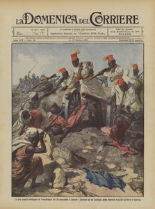 Det største slag i Tripolitanien den 20. september i Zanzur, omkring en kanon af? af Achille Beltrame