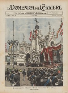 Den højtidelige indvielse af udstillingen i Milano, ceremonien ved indgangen til parken af Achille Beltrame