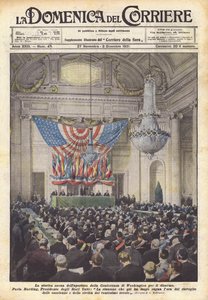Den historiske scene for åbningen af ​​Washingtons nedrustningskonference af Achille Beltrame