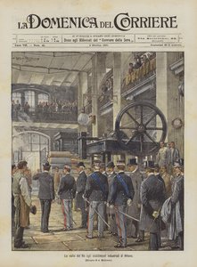 Kongens besøg på industrianlæg i Milano af Achille Beltrame