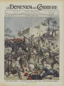 Efter den vellykkede erobring af Benghazi angreb vores tropper fjenden på det fatale råb "Savoia!" ved ?