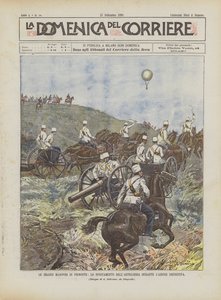 De store manøvrer i Piemonte, artilleriets bevægelse under den endelige handling af Achille Beltrame