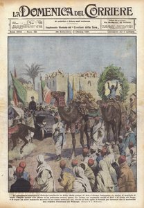 Den triumferende velkomst til kronprinsen i Libyen af Achille Beltrame