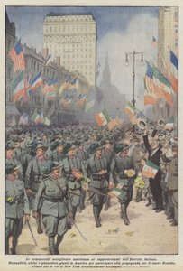 Den bevægende amerikanske velkomst til repræsentanterne for den italienske hær af Achille Beltrame