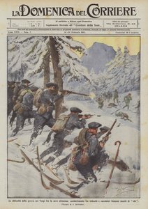 Vanskelighederne ved krigen i Vogeserne i den meget høje sne, kamp mellem tyskere?