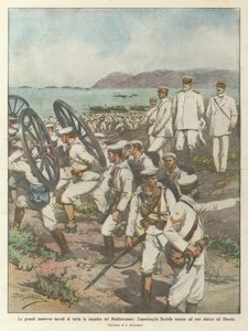 Admiral Bettolo er vidne til en af de vigtigste flådemanøvrer i verden i forbindelse med hele Middelhavseskadren.