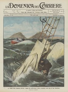 Ofrene for luftovertagelsen, den tragiske afslutning på Leblon-skibet, der styrtede ned i San Sebastian-bugten af Achille Beltrame