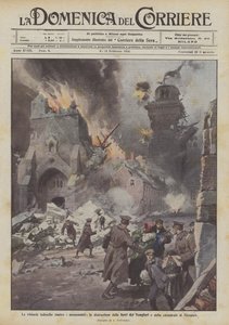 De tyske sejre mod monumenterne, ødelæggelsen af ​​tempelriddernes tårne ​​og katedralen i Nieuport