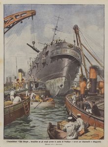 San Giorgio-krydstogtskibet, der er strandet på klipperne nær Posillipo-spidsen? af Achille Beltrame
