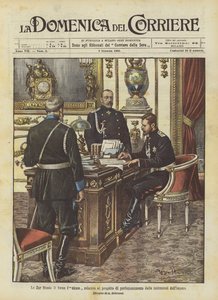 Zar Nikolaus II underskriver lukasen om projektet til forbedring af imperiets institutioner