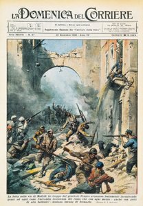 Nærkamp i Madrids gader under den spanske borgerkrig, Achille Beltrame (1871-1945), fra La Domenica del Corriere, 22. november af Achille Beltrame