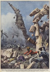 Mens det centrale og vestlige Indien er ødelagt af Gandhist-opstanden, et jordskælv?