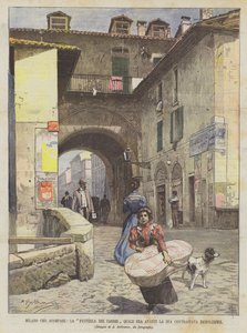 Milano der forsvinder, Pusterla Dei Fabbri som var forud for sin omstridte nedrivning af Achille Beltrame