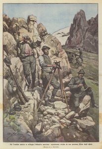 I Trentino, mens den østrigske offensiv udvikler sig, optiske signaler fra en position forsvaret af de alpine tropper