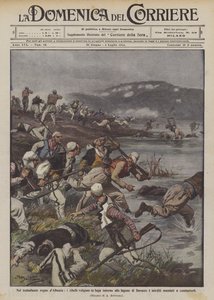 I det rystende kongerige Albanien flygter oprørerne rundt i Durres-lagunerne? af Achille Beltrame