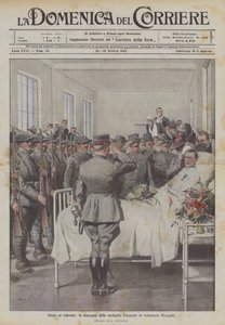 Ære til de modige, leveringen af ​​sølvmedaljen til den frivillige Meregalli af Achille Beltrame
