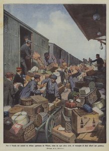 Til jul for soldaterne i Afrika, afgang fra Milano, som fra enhver anden by, af laviner ?