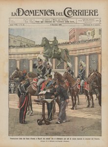 Hertugen af Aosta uddelte i Napoli en pris til soldater, der havde udmærket sig ved tapperhed ? af Achille Beltrame