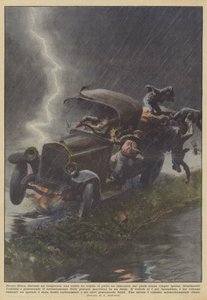 I nærheden af ​​Siena, under en storm, ramte et lyn en lastbil, de var på fuldt ud?