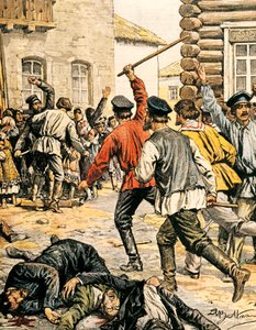 Scene for antisemitisme i Rusland af Achille Beltrame