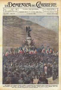 På Tonale, hvor den gamle grænse passerede, indviede bjergkæmperne?