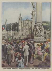 På den monumentale bro i søndags eftermiddag på udstillingen i Torino, som blev besøgt? af Achille Beltrame