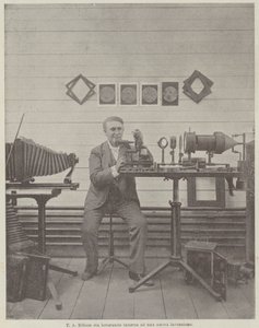T A Edison arbejder omkring en ny opfindelse af Achille Beltrame