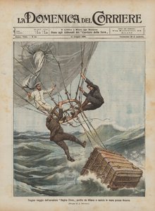 Den tragiske rejse med færgen Regina Elena, der forlod Milano og faldt i havet nær Ancona af Achille Beltrame